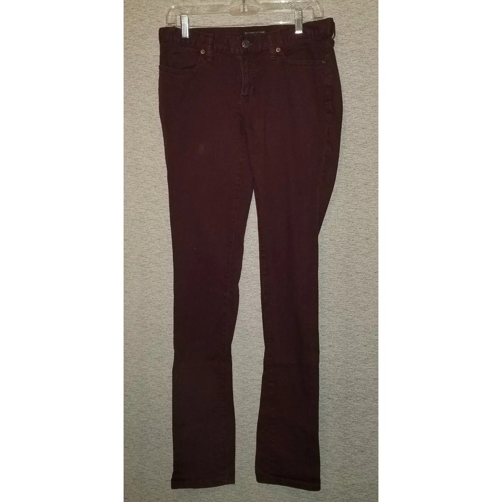 Banana Republic Jeans 28/6L Womens Skinny Fit Burgundy/ Wine Denim Stretch 32x42